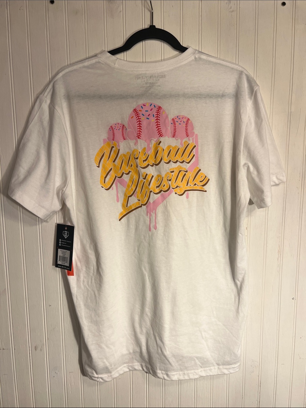Baseball Lifestyle 101 Ice Cream Baseball Graphic Tee Large NWT